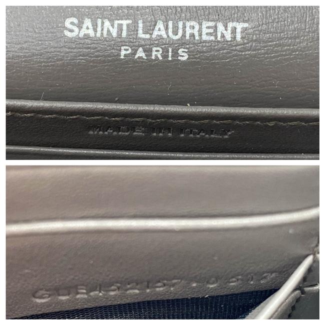 Saint Laurent Monogram Sunset Chain Wallet Calfskin Grey Leather Shoulder Bag