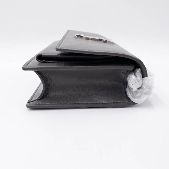 Saint Laurent Monogram Sunset Chain Wallet Calfskin Grey Leather Shoulder Bag