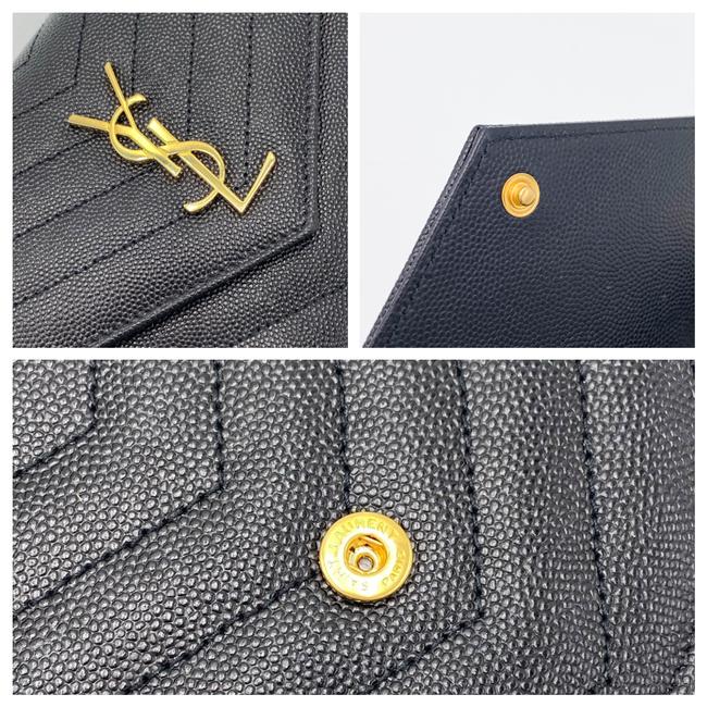 Saint Laurent Monogram Wallet on Chain Grain De Poudre Envelope Black Leather Shoulder Bag