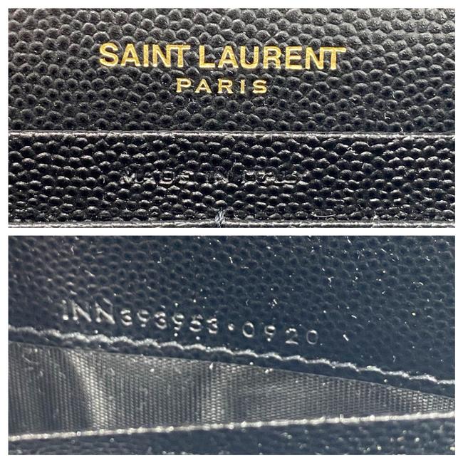 Saint Laurent Monogram Wallet on Chain Grain De Poudre Envelope Black Leather Shoulder Bag