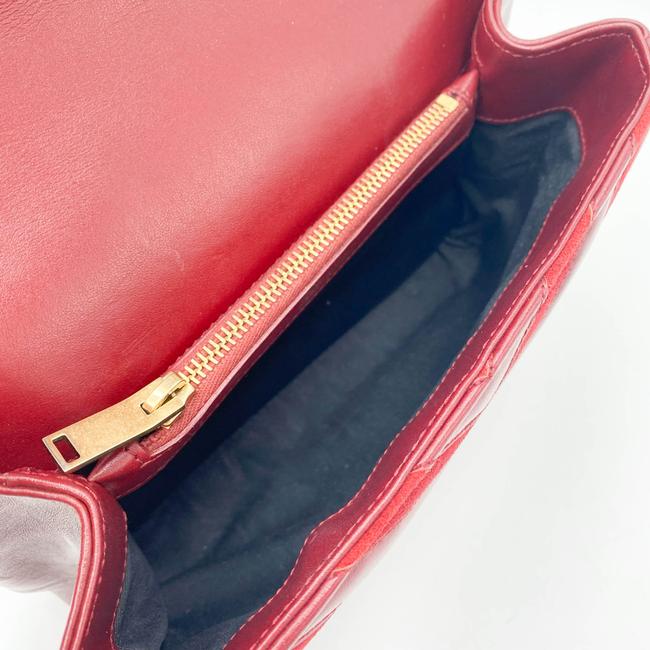 Saint Laurent Monogram Ysl Medium College Patchwork Red Suede Leather Cross Body Bag
