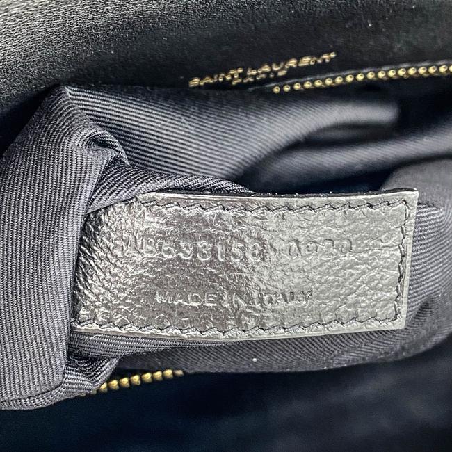 Saint Laurent Niki Medium Ysl Monogram Quilted Calf Flap Black Leather Shoulder Bag