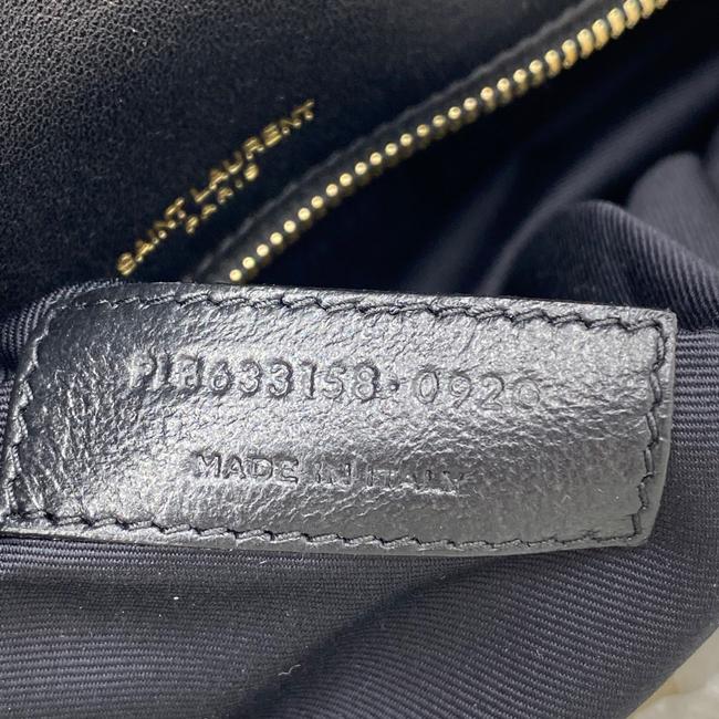 Saint Laurent Niki Medium Ysl Monogram Quilted Calf Flap Black Leather Shoulder Bag