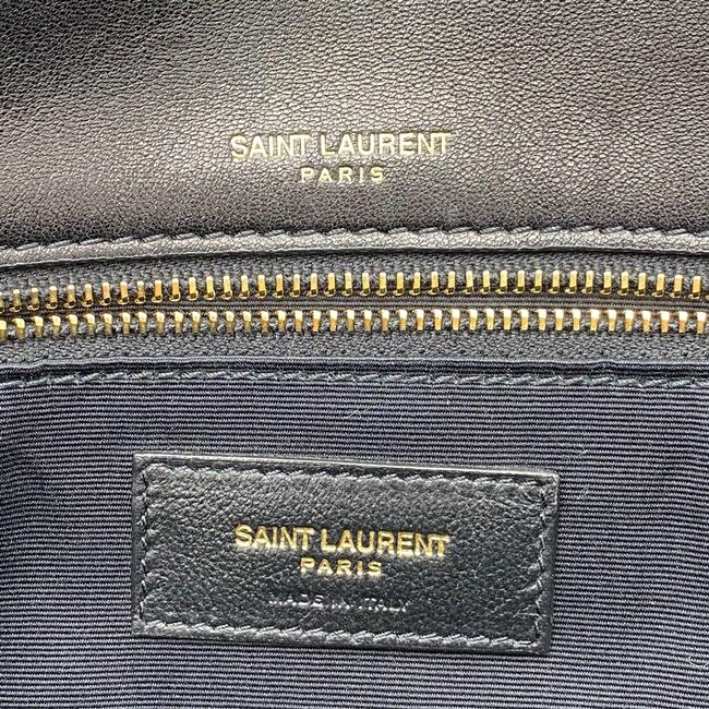 Saint Laurent Niki Medium Ysl Monogram Quilted Calf Flap Black Leather Shoulder Bag
