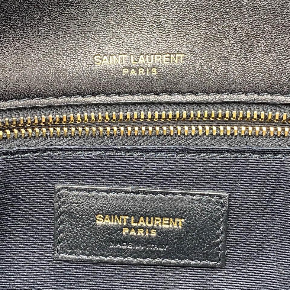 Saint Laurent Niki Medium Ysl Monogram Quilted Calf Flap Black Leather Shoulder Bag
