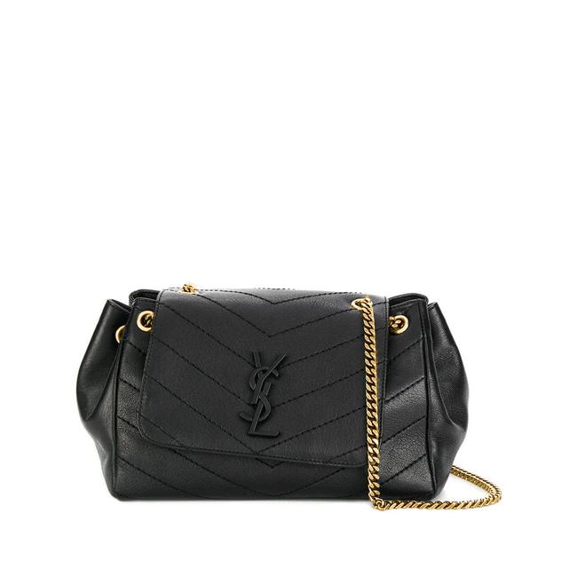Saint Laurent Nolita Gold Hardware Small Vintage Black Leather Shoulder Bag
