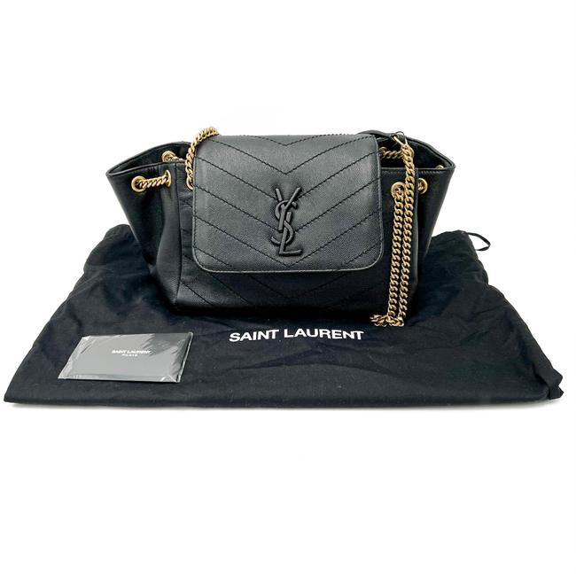 Saint Laurent Nolita Gold Hardware Small Vintage Black Leather Shoulder Bag