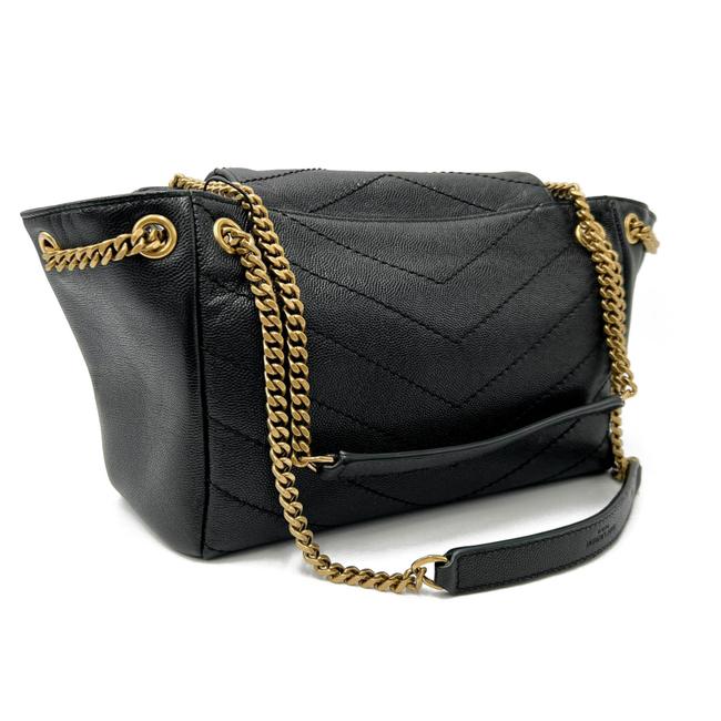 Saint Laurent Nolita Gold Hardware Small Vintage Black Leather Shoulder Bag