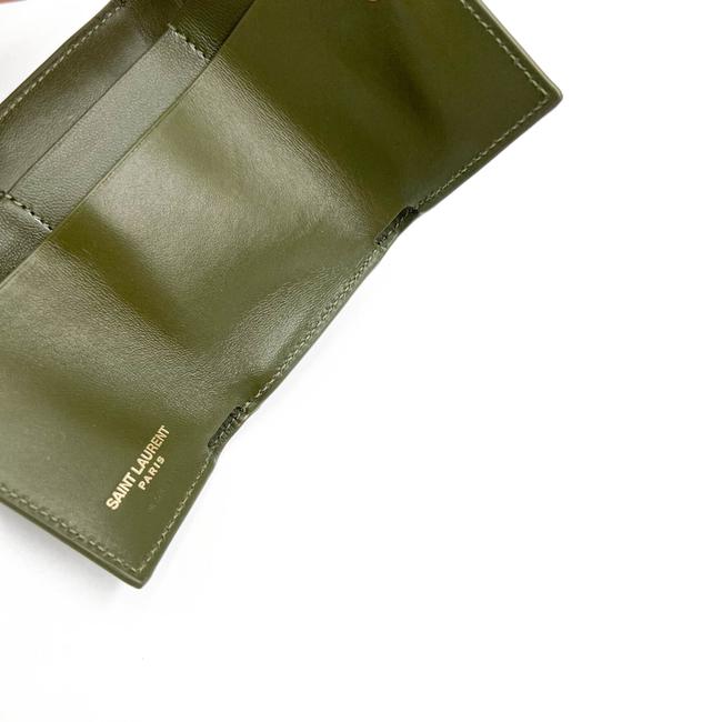 Saint Laurent Rider Military Shiny Chain Monogram Green Calfskin Leather Cross Body Bag