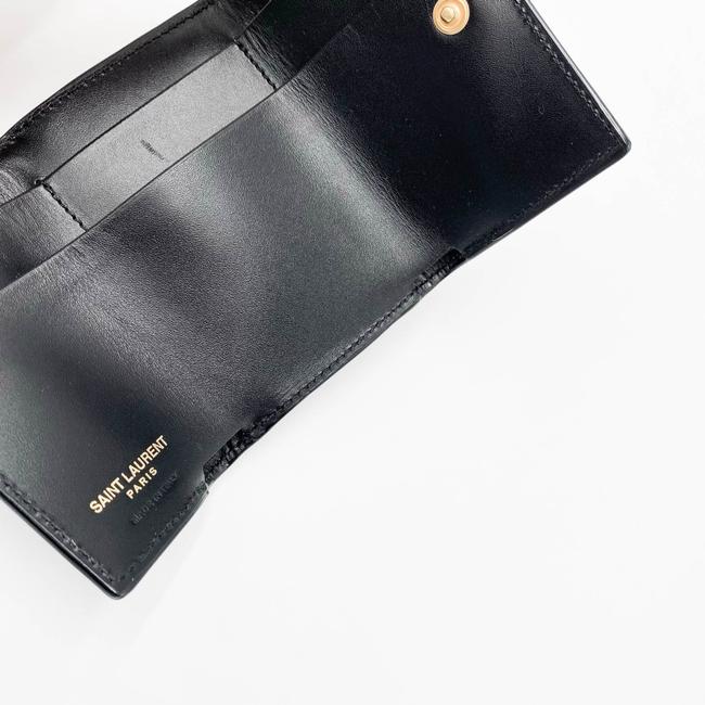 Saint Laurent Rider Wallet Monogram Black Leather Shoulder Bag