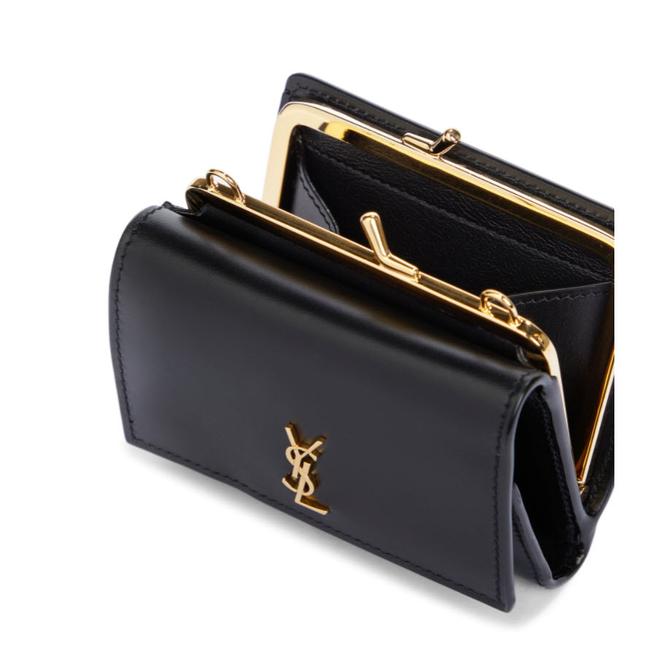 Saint Laurent Rider Wallet Monogram Black Leather Shoulder Bag