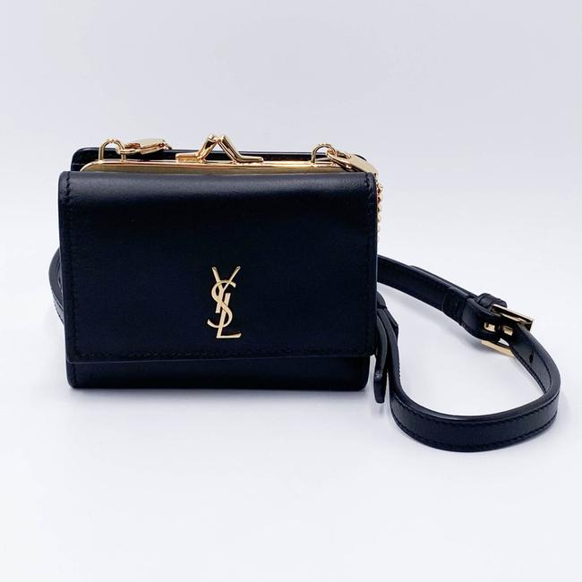 Saint Laurent Rider Wallet Monogram Black Leather Shoulder Bag
