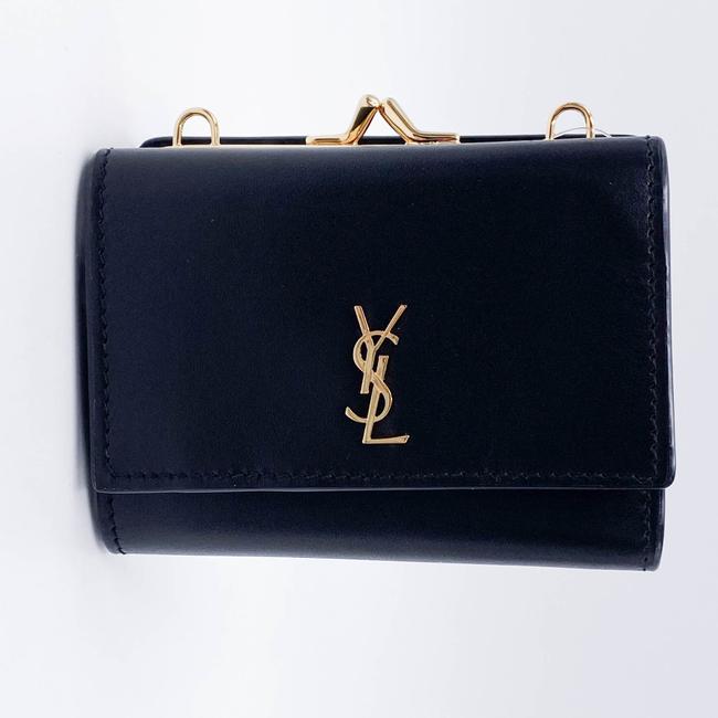 Saint Laurent Rider Wallet Monogram Black Leather Shoulder Bag