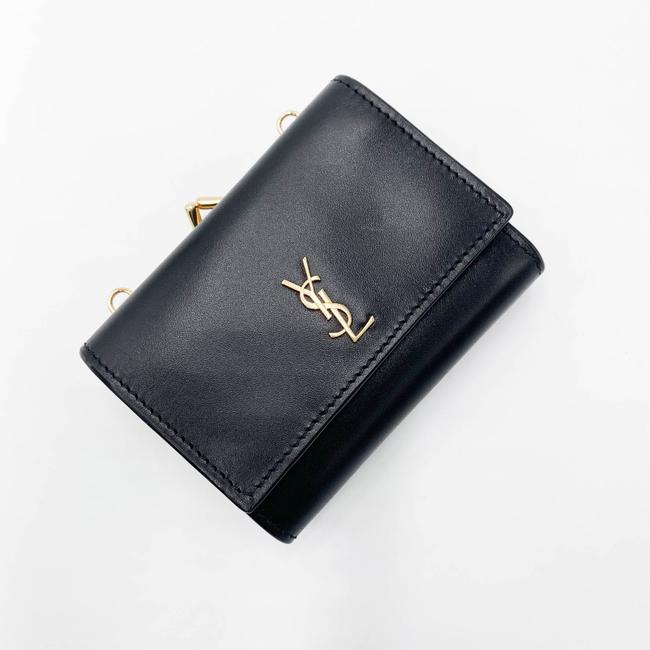 Saint Laurent Rider Wallet Monogram Black Leather Shoulder Bag