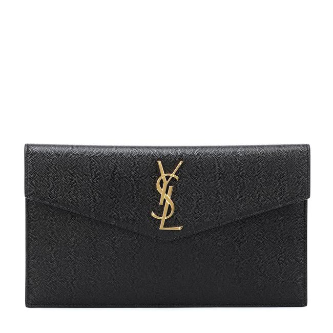 Saint Laurent Uptown Black Leather Clutch