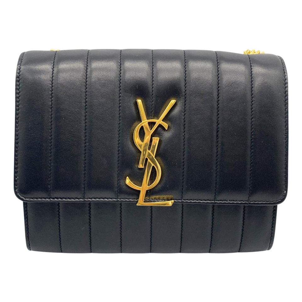 Saint Laurent Vicky Small Wallet On A Chain Black Leather Shoulder Bag