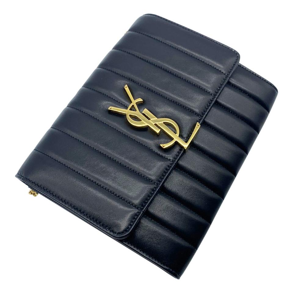 Saint Laurent Vicky Small Wallet On A Chain Black Leather Shoulder Bag
