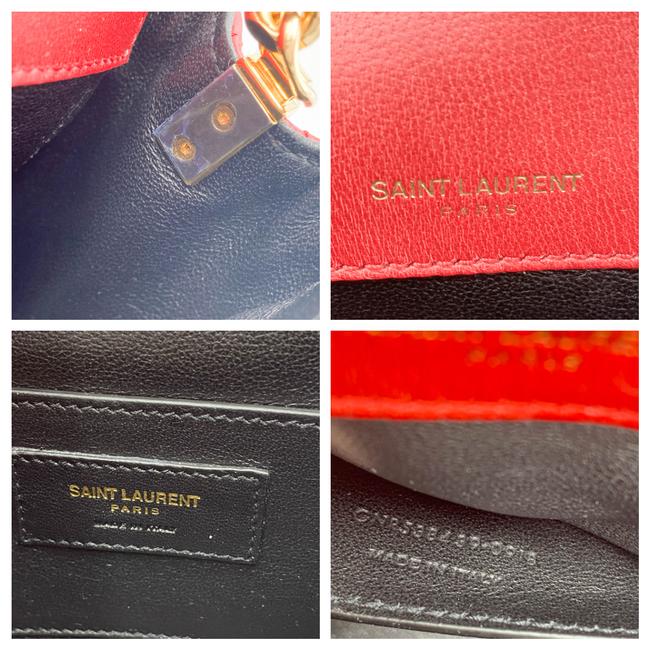 Saint Laurent Vicky Women's Small Quilted Red Leather Shoulder Bag