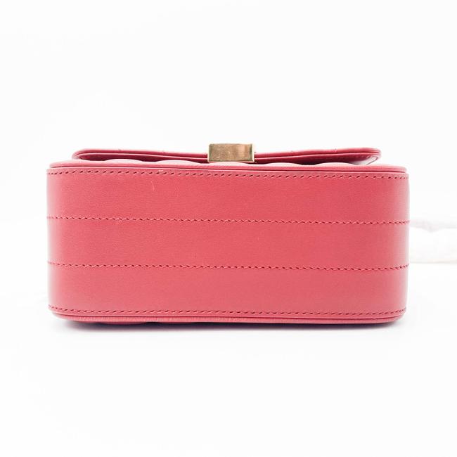 Saint Laurent Vicky Women's Small Quilted Red Leather Shoulder Bag