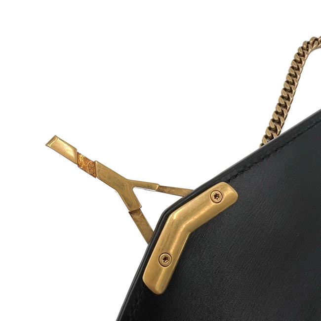 Saint Laurent Wallet on Chain Cassandre Ysl Checkered Black Tweed Cross Body Bag