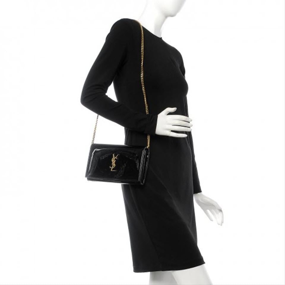 Saint Laurent Wallet on Chain Monogram Kate Monogram Ysl Black Patent Leather Shoulder Bag