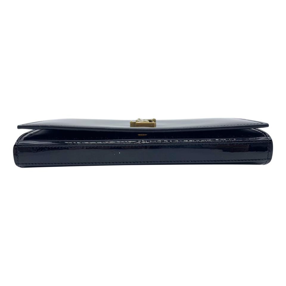 Saint Laurent Wallet on Chain Monogram Kate Monogram Ysl Black Patent Leather Shoulder Bag