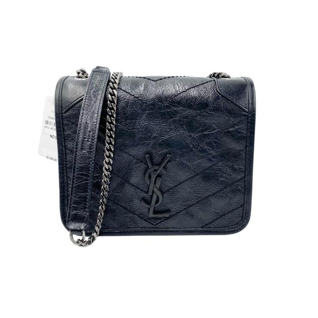 Saint Laurent Wallet on Chain Niki Ysl Monogram Vintage Calfskin Black Leather Shoulder Bag