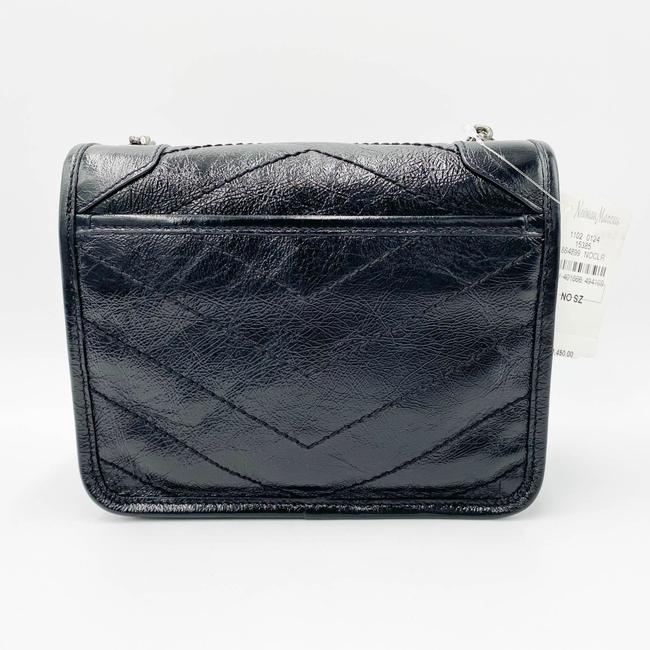 Saint Laurent Wallet on Chain Niki Ysl Monogram Vintage Calfskin Black Leather Shoulder Bag