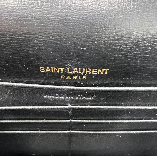 Saint Laurent Wallet on Chain Sunset Monogram Black Leather Cross Body Bag