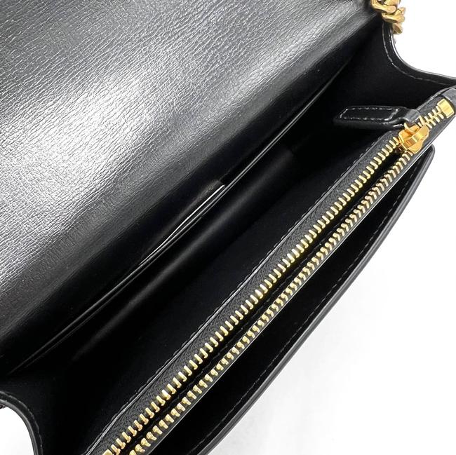 Saint Laurent Wallet on Chain Sunset Monogram Black Leather Cross Body Bag