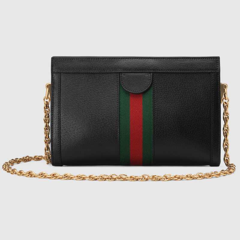 Ophidia small shoulder bag Black Leather