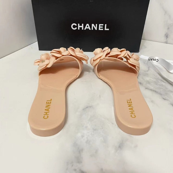 Chanel Camelia Flower PVC Jelly Sandals Spring/Summer Collection Light Pink