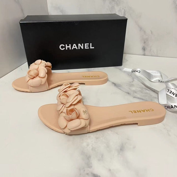 Chanel Camelia Flower PVC Jelly Sandals Spring/Summer Collection Light Pink