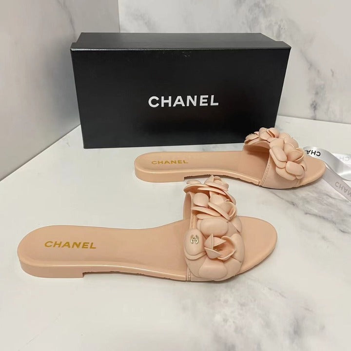 Chanel Camelia Flower PVC Jelly Sandals Spring/Summer Collection Light Pink