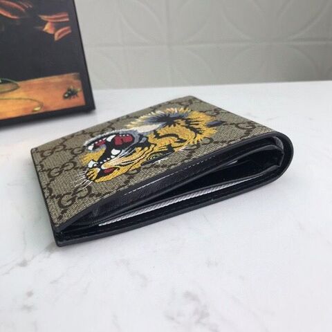 Gucci Bestiary Wallet With King Tiger 11cm