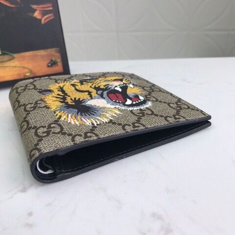 Gucci Bestiary Wallet With King Tiger 11cm