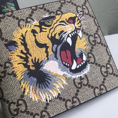 Gucci Bestiary Wallet With King Tiger 11cm